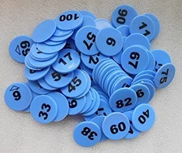 Plastic Numerical Token Coins, Coins ( 1 to 100 ) Round Shape Plastic Token, Multicolor Product