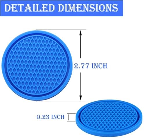 SINGARO Car Cup Coaster, 4PCS Universal Non-Slip Cup Holders Embedded in Ornaments Coaster, Car Interior Accessories, Blue