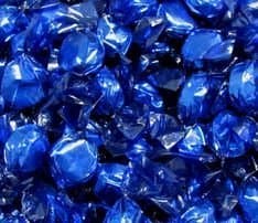 Blue Hard Candy Wrapped in Blue Foil - PepperMint Flavor 2.5 Pounds