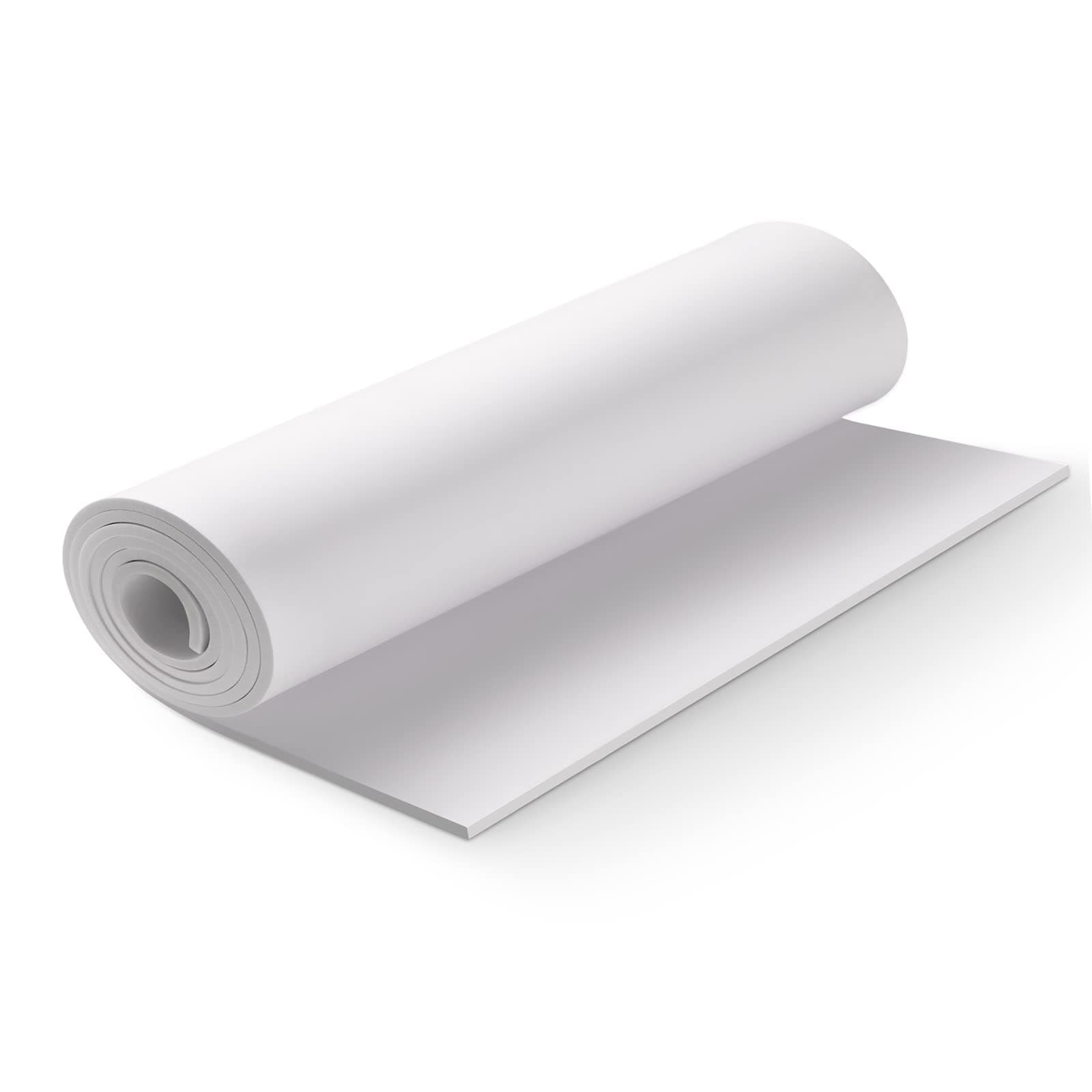 White EVA Rubber 3 mm, MEARCOOH 35.5 x 150 cm Cosplay EVA Foam, 1 x Foam Rubber Density 86 kg/m3 for Cosplay, Costumes, Crafts, DIY Projects (White 3 mm)