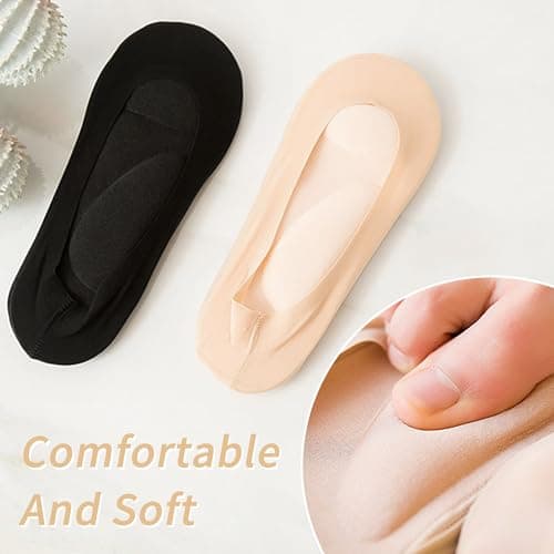 2pairs 3D Ice Silk Arch Support Socks Women No Show Liner Socks Sponge Cushion Non Slip Socks for Woman and Girls