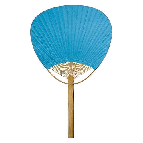 Luna BazaarHand-Held Paper Paddle Fan (14.5-Inch, Turquoise Blue, Single) - For Personal Use, Weddings and Events