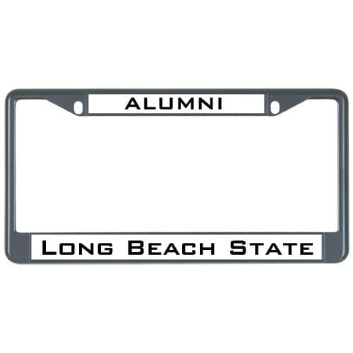 Suppwwe Long Beach State Metal License Plate Frame in Black Alumni 12" x 6"