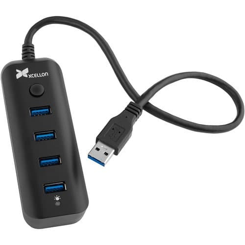 Xcellon USB-4311B 4-Port Portable USB 3.1 (Gen 1) Hub (Black)