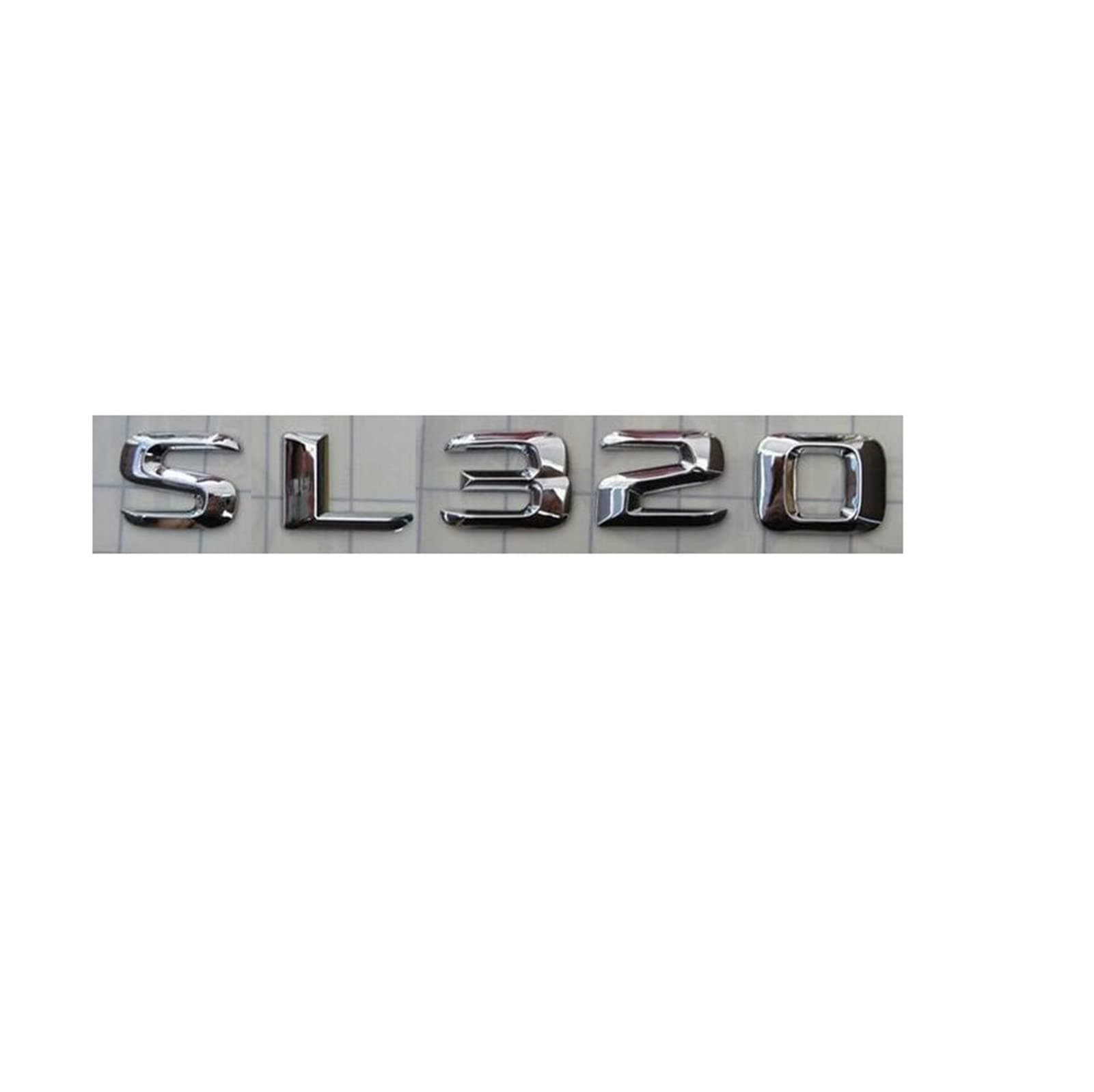 BREAUX Chrome 3D ABS Plastic Car Trunk Rear Letters Badge Emblem Decal Sticker Compatible With Mercedes Benz SL Class SL320 badges