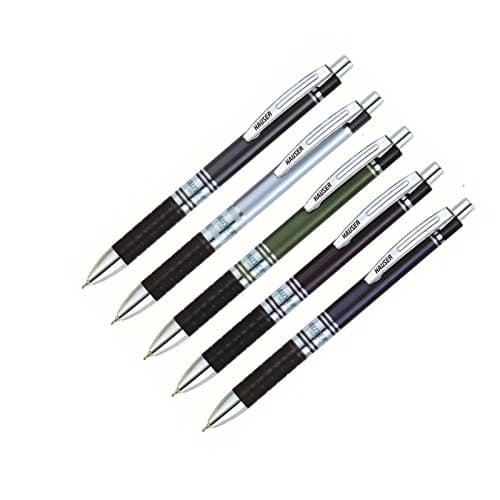 Hauser Cyclone Retractable Ball Pen Wallet Pack | 0.7 mm Tip Size | Metallic Foil Body | Comfortable Grip With Smudge Free Writing | Refillable Ball Pen | Blue Ink, Set Of 10 Ball Pen x Pack Of 2