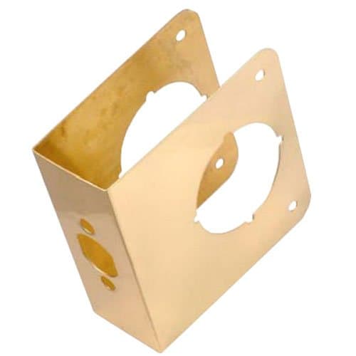 First Watch Security Door Reinforcer, Backset 2-3/8 Inch Door Thickness 1-3/8 Inch Polished Brass - Solid Brass Finish