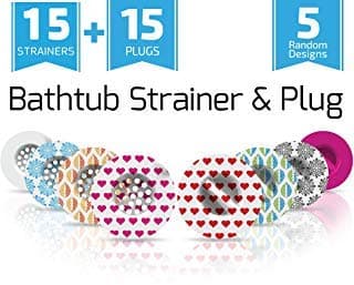 – BATH TUB JUMBO PACK - 15 Bath Tub Strainers + 15 Bath Tub Plugs (5 Designs). For a Cleaner & More Hygienic Bathroom .Smarter. Healthier.USE IT ONCE OR A MONTH!