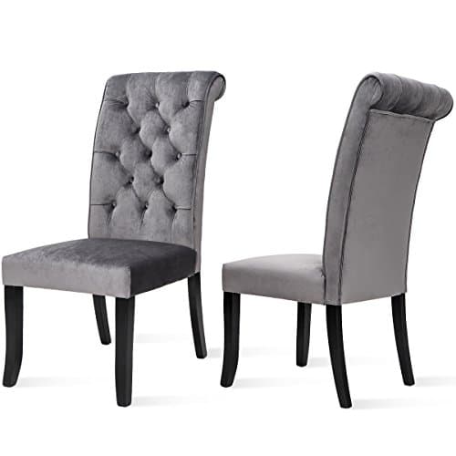 Harper Bright Design Tufted Armless Upholstered Accent Chair Set of 2 (Grey), Gray
