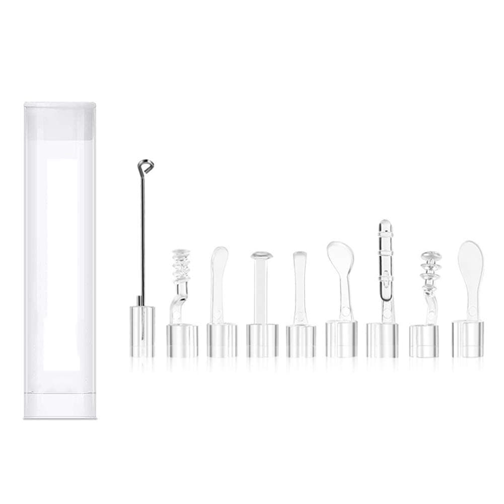 9PCS Ear Wax Removal Tool Ear Spoon, Earpick Accessories for 3.9mm Otoscope - Mental Ear Spoon, Spiral Ear Pick with Bucket for Adults Children