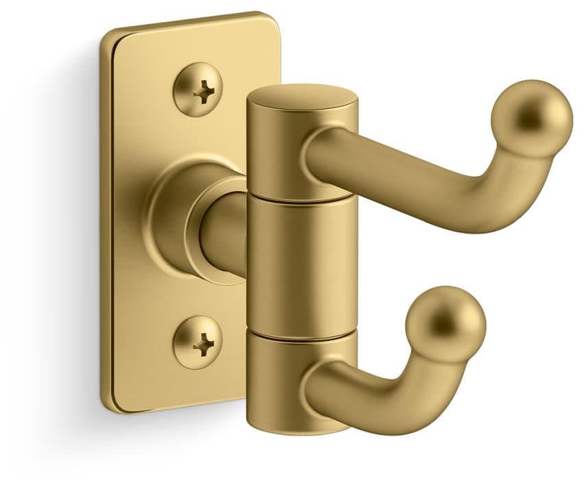 Kohler K35927-2MB Castia by Studio McGee Double Hook Robe Hook Vibrant Brushed Moderne Brass