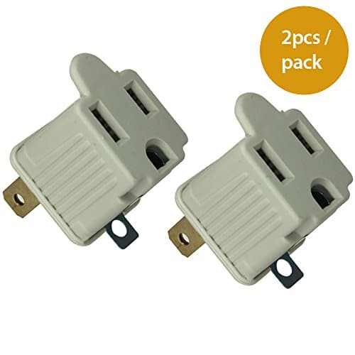 PI Manufacturing 3 Prong to 2 Prong Grounded Electrical Adapter, UL / cUL Listed - 2pcs/pack by PI Manufacturing