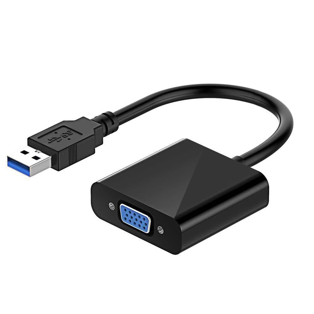 USB 3.0 to VGA Adapter, USB 3.0/2.0 to VGA 1080P Adapter (Male to Female), Multi Monitor External Video Graphic Card Cable Converter for Windows 10/8.1/8/7/XP Built-in-Drivers