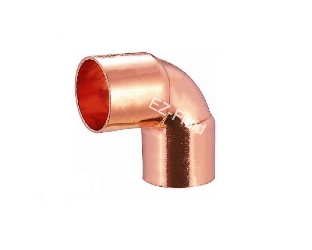 (1) EZ-FLUID 1-1/2" C X C LF Short Radius Copper 90 Degree Elbow Pressure Copper Fitting with Sweat Solder Connection for Residential,Commercial Plumbing.