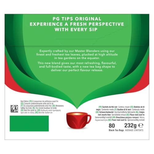 PG Tips Pyramid Bags, Premium Black Tea, 80 ct