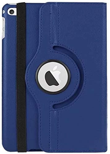 Caseous Synthetic Leather Rotate Flip Cover Case for Apple iPad Mini 1 2 3 (7.9inch) (Blue)