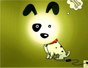 No DIY Cartoon Dog Wall Sticker Lamp