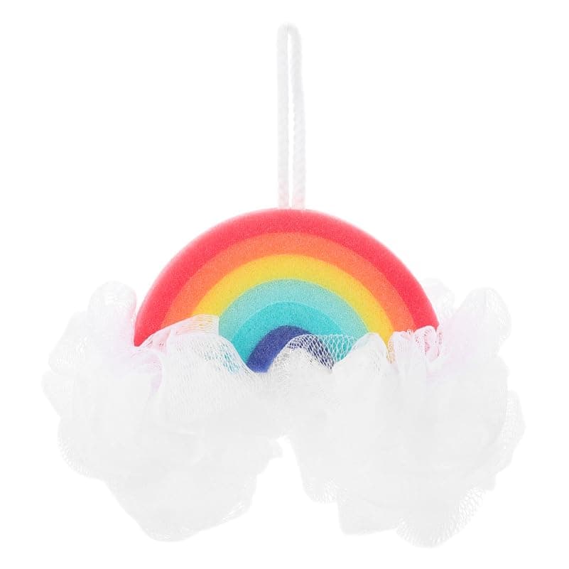 FRCOLOR Cloud Bath Sponges Loofahs Rainbow Shaped Exfoliating Scrubber Bath Brush for Kids Women Men Body Shower