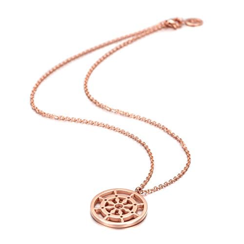 Dharma Wheel Necklace (Rose Gold)