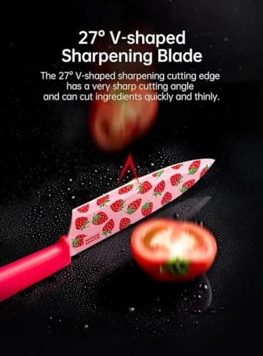Stainless Steel Printed Kitchen Knife Set with Non-Slip Handle, Antibacterial Multi Color-Printed Non-Stick Coating, Paring Knife (Pack of 1)