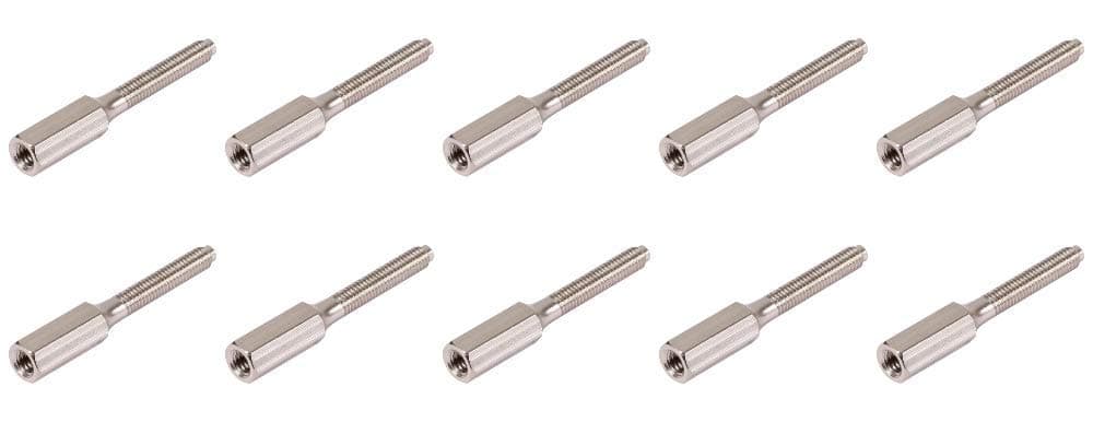M3.5 x 35mm Brass Extension Studs Ideal for Extending Sockets and Switch Screws x10