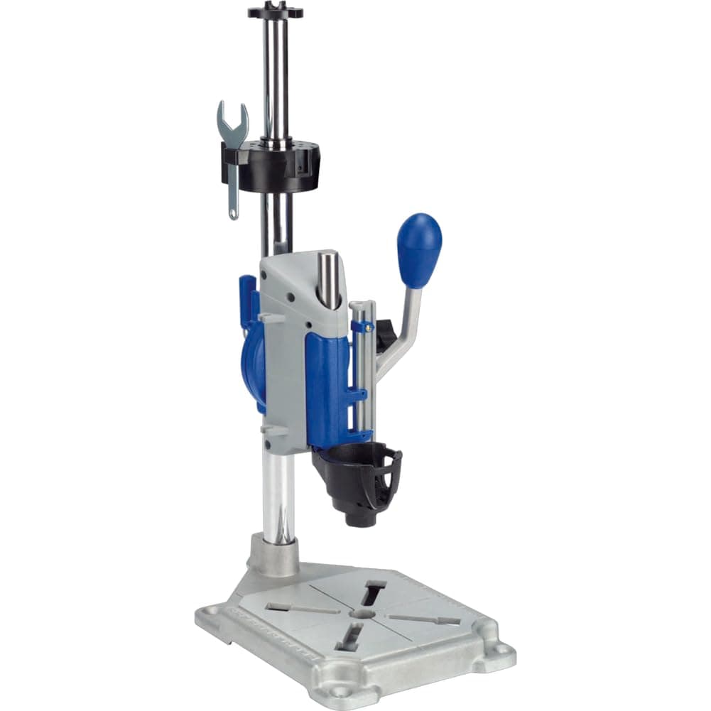 Drill Press Rotary Tool Workstation Stand With Wrench- 220-01- Mini Portable Press- Holder- 2 Inch Depth- Ideal For Drilling Perpendicular And Angled Holes- Table Top