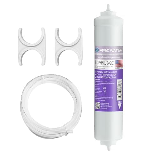 APEC PHPLUSKIT-14 US MADE 10" Alkaline High Purity pH+ Calcium Carbonate Inline Filter Kit with 1/4" Quick Connect