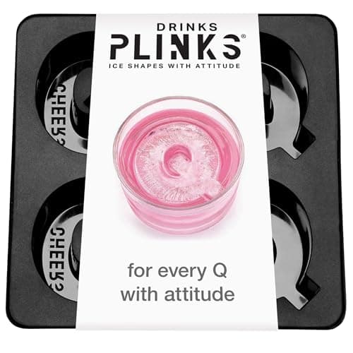 DrinksPlinks Letter Q Ice Cube Mold - Custom Silicone Whiskey Ice Cubes Mold – Personalized Monogram Q Large Tray for Cocktails & Initials Drinks - Big Bourbon Ice Cube Molds - Fun Customized Gifts