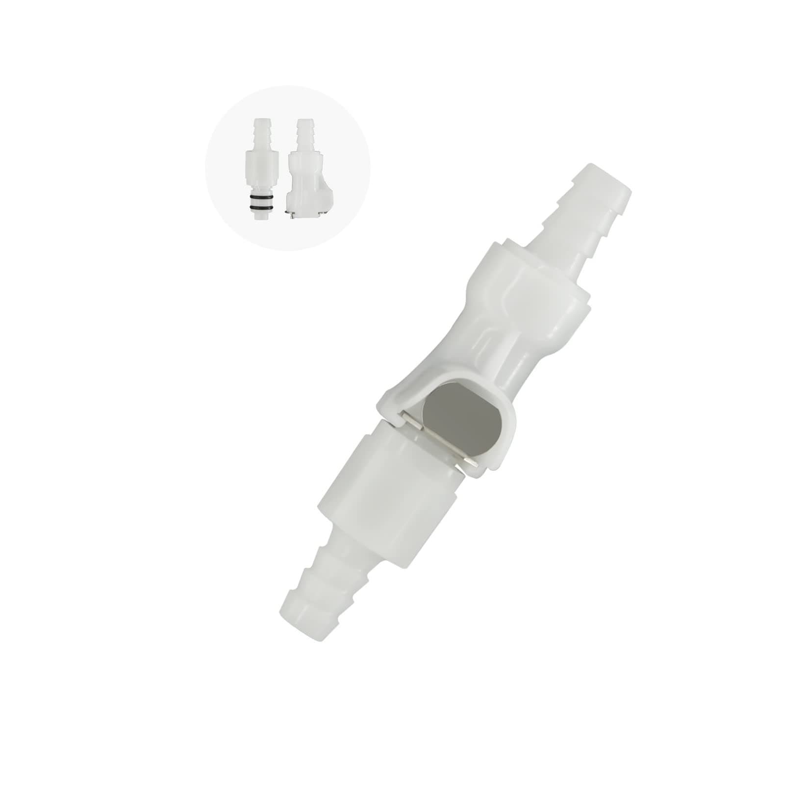 1/4" 3/8" 5/16" Plastic Hose Barb In-Line Quick Connector, Quick Release Vacuum Disconnect Coupling, Shut-Off Valved Insert Tube Quick Connect Fittings (1 Male+ 1 Female) (5/16")