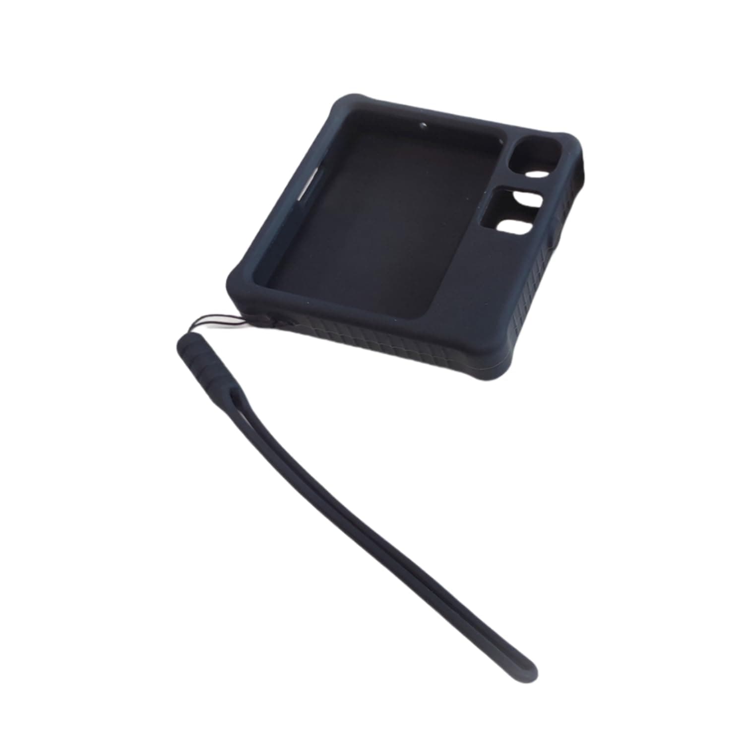 Protective Silicone Case for Rabbit R1, with Black Silicone Anti-Lost Lanyard, Skin-Friendly Dirt and Shock Resistant Anti-Drop Sleeve (Black)