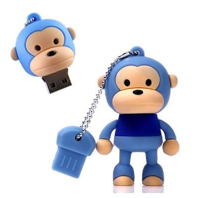 8GB Novelty Cartoon Cute Blue Monkey USB Flash Key Pen Drive Memory Stick Gift UK