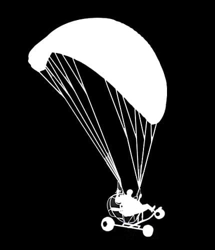 2 x Paramotor Powered Paraglider Vinyl Decal Sticker Trike (White)