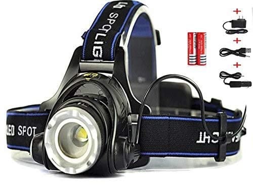Best Super Bright Headlamp Light | Rechargeable Head Torch | Hands Free Head Flashlight LED Lamp with Battery | Water Resistant Drop Resistant Head Lamp Spotlight for Camping Fishing Running Cycling