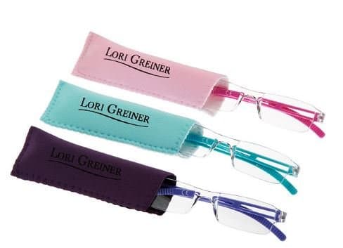 Set of 3 Reading Glasses with Soft Cases by Lori Greiner (2.0, Pastel)