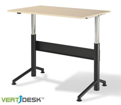 Vertdesk 30" x 72" Electric Height Adjustable Desk (Hardrock Maple with Black Base)