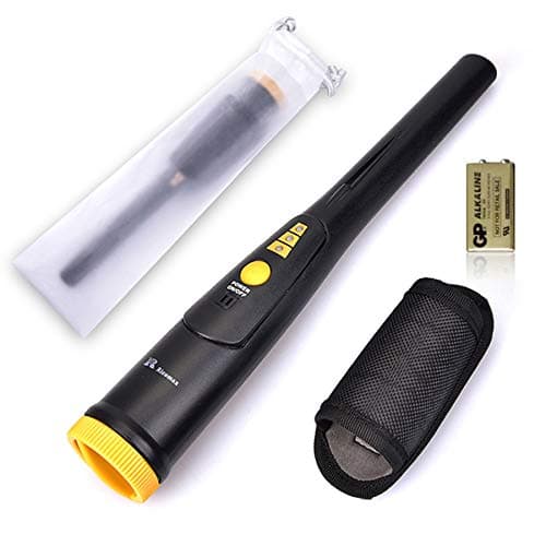 RM RICOMAX Metal Detector for Adults 【3 LED Range Indicators & 360° Area of Detection】 【IP66 Partially Waterproof & Buzzer Vibration Sound】 10.8" Lightweight, Handheld Pinpointer Belt Holster, Handheld Metal Detector Pinpointer Belt Holster