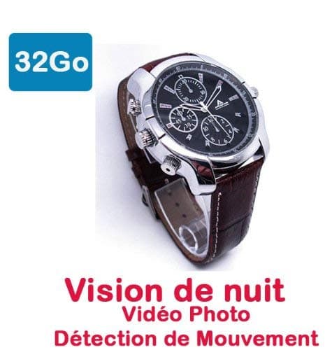 Spy Watch Hidden Camera 32 GB Full HD 1920 x 1080 Night Vision Motion Detection DW-40M32