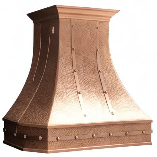 SINDA Hammered Copper Range Hood, SUS304 Vent with Professional Liner and Internal Motor, with Beehive-Natural CopperH3STRBNI4248