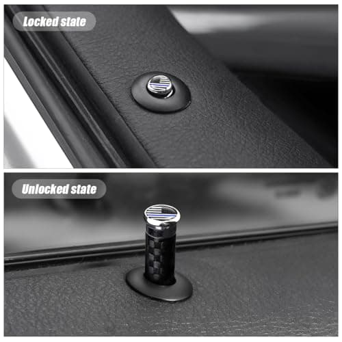 Moly Magnolia 4PCS Car Door Lock Knobs, Carbon Fiber Auto Door Lock Pin Cover, Vehicle Door Pull Pins, Door Bolt Decorative Modification Cover, Car Decor Accessories for SUV, Truck, Van (C Style)