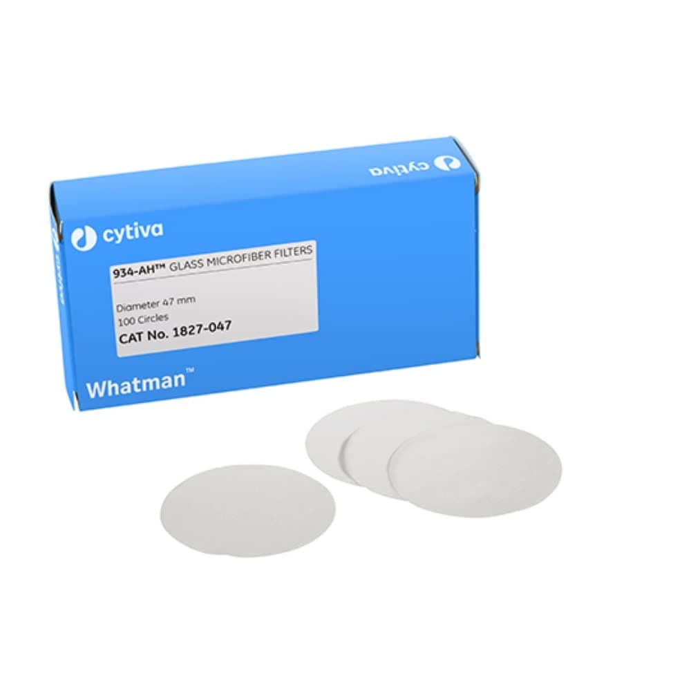 Whatman 1827-047 Glass Microfiber Binder Free Filter, 1.5 Micron, 3.7 S/100Ml Flow Rate, Grade 934-Ah, 47mm Diameter (00), Fluid_Ounces, Degree C, Glass Microfiber, (00)
