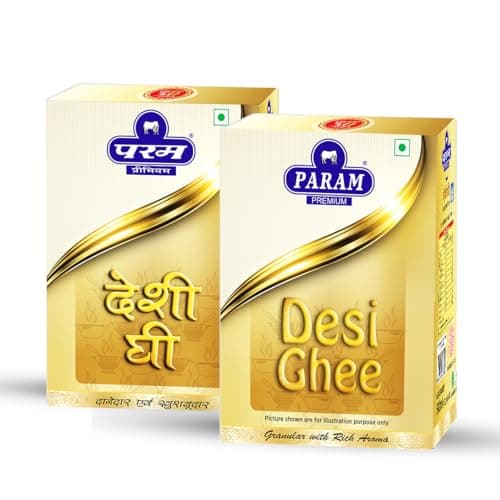 Param Desi Ghee 500ML (Pack of 2) | Pure Traditional Indian Ghee with Rich Aroma & Granular Texture | Gas Chromatography Tested | Boosts Digestion & Immunity