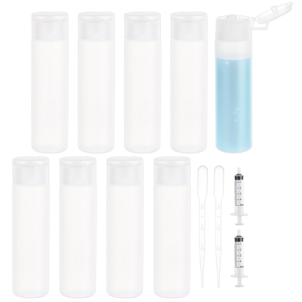 0.6Oz/18Ml, 10 Pack - 0.6Oz/18Ml: Benecreat 10 Pack 18Ml 0.6Oz Clear Squeezable Plastic Sample Flip Cap Bottle Refillable Travel Containers for Makeup Cosmetic Toiletries Liquid