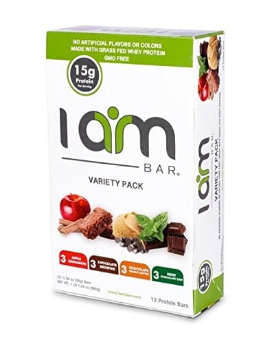 I AM BAR- Variety Pack - 4 Flavors - Grass Fed Whey Protein, Non-GMO, Gluten Free, Soy Free, No Artificial Flavors, Sweeteners, or Colors, Low Carb Protein Bar - (1.94oz Bars, 12 Count)