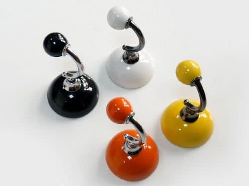 Coat Hangers Ceramic Hook Wall Hooks Coat Towel Hanger Orange Red Yellow Black White Colorful Wall (Orange)