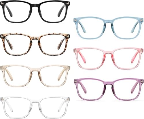 CCVOO 5 Pack Reading Glasses Blue Light Blocking Women/Men, Anti UV Ray/Glare Readers Fashion Eyeglasses with Spring Hinge