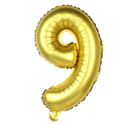 40" Giant Gold Foil Number 9 Balloon