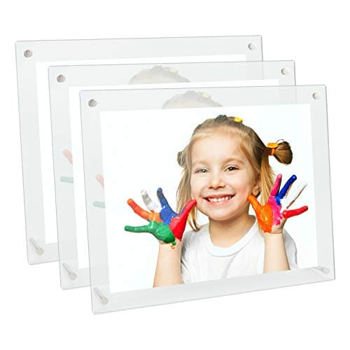 Cliselda 8.5x11 Clear Acrylic Picture Frames for Certificate Document Photos Poster Sign Display, 3 Pcs- A4 Letter Size (Full Frame 9.5x13.5 inch)