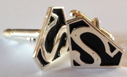 Superman Superhero Black & Silver cufflinks cuff links