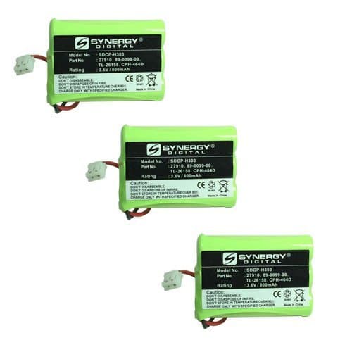 AT&T-Lucent E597-1/-2 Cordless Phone Battery Combo-Pack includes: 3 x SDCP-H303 Batteries