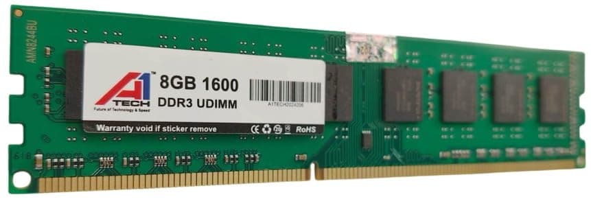 A1Tech 8GB DDR3 Desktop RAM 1600MHz Long-DIMM Memory - High-Speed Performance, Low Voltage Requirement 3 Year Warranty